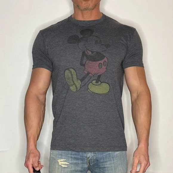 Men's Mickey Mouse Gray Graphic T-Shirt - Picture 1 of 7